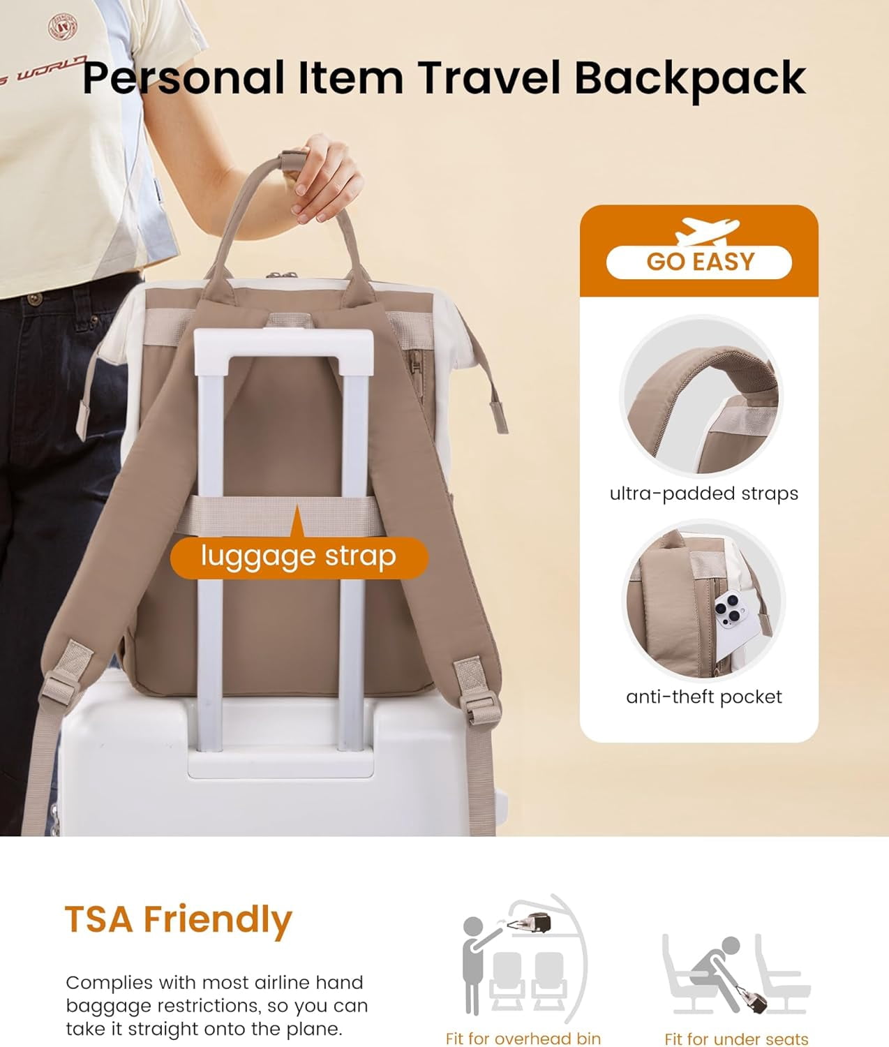 LOVEVOOK Puffer Laptop Backpack for Women, 15.6 Inch Work Backpack Purses for Nurse Teacher College, Personal Item Travel Bag Daypack with Water Holder