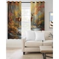 thumbnail image 2 of Autumn Forest Deer Blackout Curtains for Bedroom Living Room Darkening Curtains 54 Inch Long Elk River Vintage Short Curtain for Small Window Treatment Thermal Insulated Grommet Drapes 42"x54"x2, 2 of 9