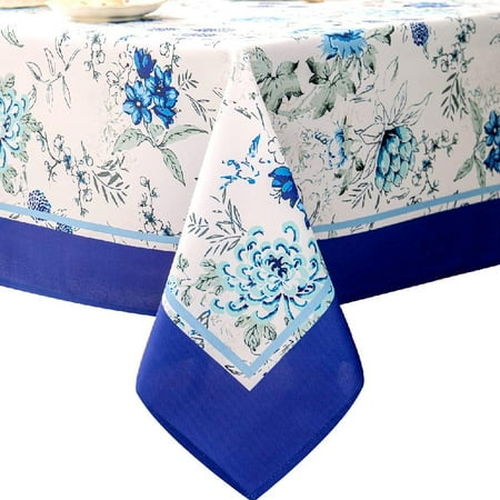 

Indoor Outdoor Tablecloth Water Resistant Spill Proof Fabric Table Cover 52x70Inch Rectangle China Blue