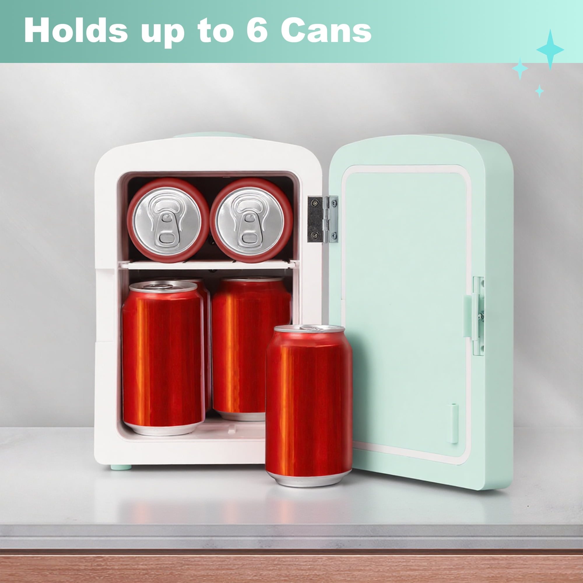 IceBlue LED Mirror Skincare Refrigerator- 4L Mini Fridge for Makeup & Drinks - Car/Home Portable Cooler
