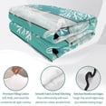 thumbnail image 4 of Queen Quilt Set 90''x96'', Teal Coastal Beach Lightweight Bedspread Coverlet Set with 2 Pillow Shams, Nautical Starfish Coral Vintage Wooden Breathable All Season Quilt Bedding for Bedroom/Guest Room, 4 of 9