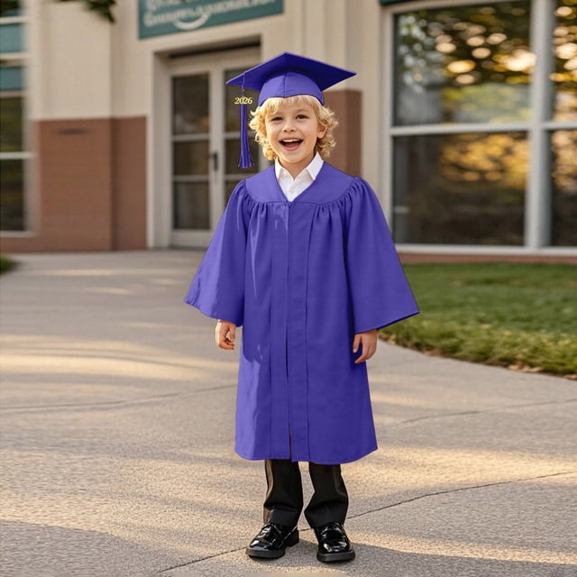Graduation Gown and Hat Set for Kindergarten Children Stage Performance Formal Wear