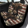 thumbnail image 3 of Uorisanigo Highland Cow 14 Pieces Automobile Seat Cover Sets Steering Wheel Cover Car Headrest Cover Center Console Cover Cars Seat Belt Pad Cover Wristlet Keychain Comfortable for Car,Suv, 3 of 6