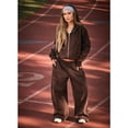 thumbnail image 7 of Forever 21 Women's Brown Athleisure Low-Rise Jogger, Wide-Leg, M, 7 of 7