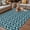 Teal, variant on Geometric Outdoor Rug for Patio/Deck/Porch, Non-Slip Large Area Rug 3 x 5 Ft, Modern Abstract Lines Texture Black Indoor Outdoor Rugs Washable Area Rugs, Reversible Camping Rug Carpet Runner