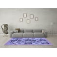 thumbnail image 3 of Ahgly Company Machine Washable Indoor Square Abstract Blue Modern Area Rugs, 7' Square, 3 of 4