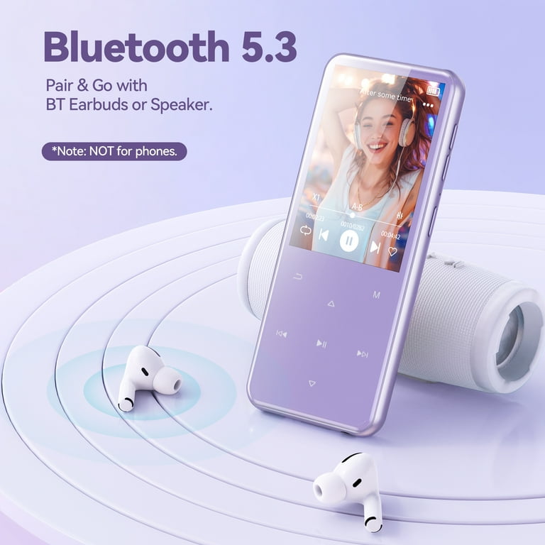 AGPTEK MP3 Player, 64 GB Bluetooth Music Player with Speaker 2.4