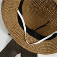 thumbnail image 6 of Moocorvic Beach Sun Straw Hats for Women, Sun Protection Wide Brim Summer Hat Foldable Packable Roll up Cap with Bow Ribbon, 6 of 7