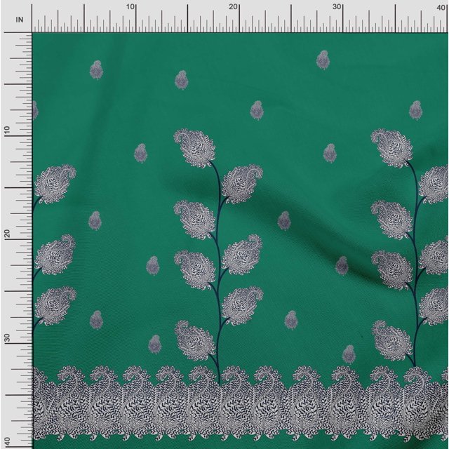Soimoi Poly Georgette Fabric Paisley Panel Printed Craft Fabric by The Yard 52 Inch Wide