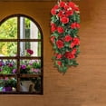 thumbnail image 5 of Lorve Artificial Hanging Flower Fake Hanging Rose Flower Vine Hanging Plants Faux Flowers for Porch Eave Wall Home Room Garden Office Wedding Decoration,1 PCS,Basket not Included,Red, 5 of 9