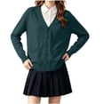 thumbnail image 3 of Girls Open‑Front V‑Neck Knit Cardigan, Kids Long Sleeve Solid Knit Sweater with Side Pockets for Back‑to‑School Uniform Daily Casual Fall Outfits | CSEONE, 3 of 9