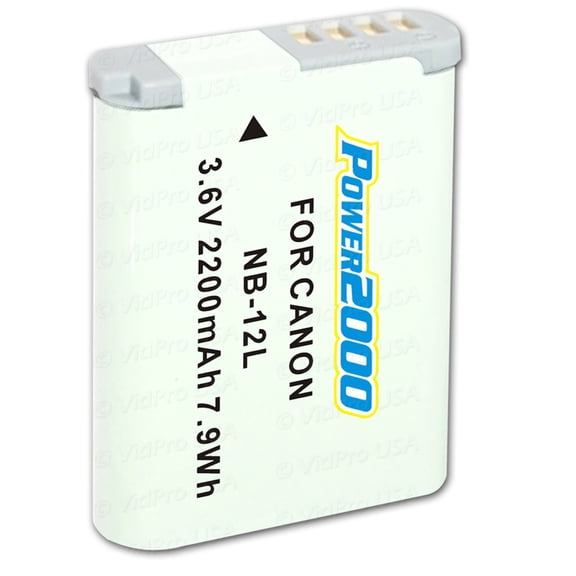 Power2000 NB-12L 3.6V 2200mAh Replacement Rechargeable Lithium-Ion Battery for Canon PowerShot N100 Digital Camera