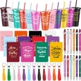 thumbnail image 1 of Set de regalo para el equipo Hollowfly de 48 piezas: vasos, bolígrafos, cuadernos y llaveros coloridos de 24 onzas, 1 of 6