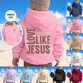 thumbnail image 3 of YUEHUA JESUS Christian Hoodies for Girls Aesthetic Cute Oversized Christ Christians Girls Long Sleeve Pullover Fall Sweatshirts, Size 5-6 Years, 3 of 8