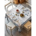 thumbnail image 2 of Blue Beige Coastal Suqare Tablecloth - 54 x 54 Inch, Beach Starfish Summer Eucalyptus Retro Waterproof & StainResistant Tablecloth, Washable Oil-proof Table Cover for Dining/Party/Wedding/Buffet, 2 of 9