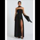 thumbnail image 4 of Vestido Tubo con Hombros Descubiertos y Diseño Lateral para Mujer, Ideal para Salir. Vestido Informal y Elegante. Negro M, 4 of 9