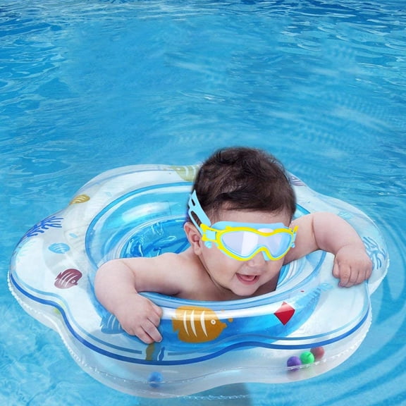 Kids Swim Goggles, Wide View Vision Pool Goggles, Kids Goggles for Swimming with Adjustable Strap, Non-Fogs Wide View Clear Glasses