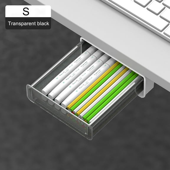Toolix Stationery Set Desk Drawer Attachment Pencil Organizer Desk Hidden Desk Organizer Under Desk Organizer Adhesive Pen Holder Desk Accessories Workspace Organizers Drawer Tray Storage Desktop