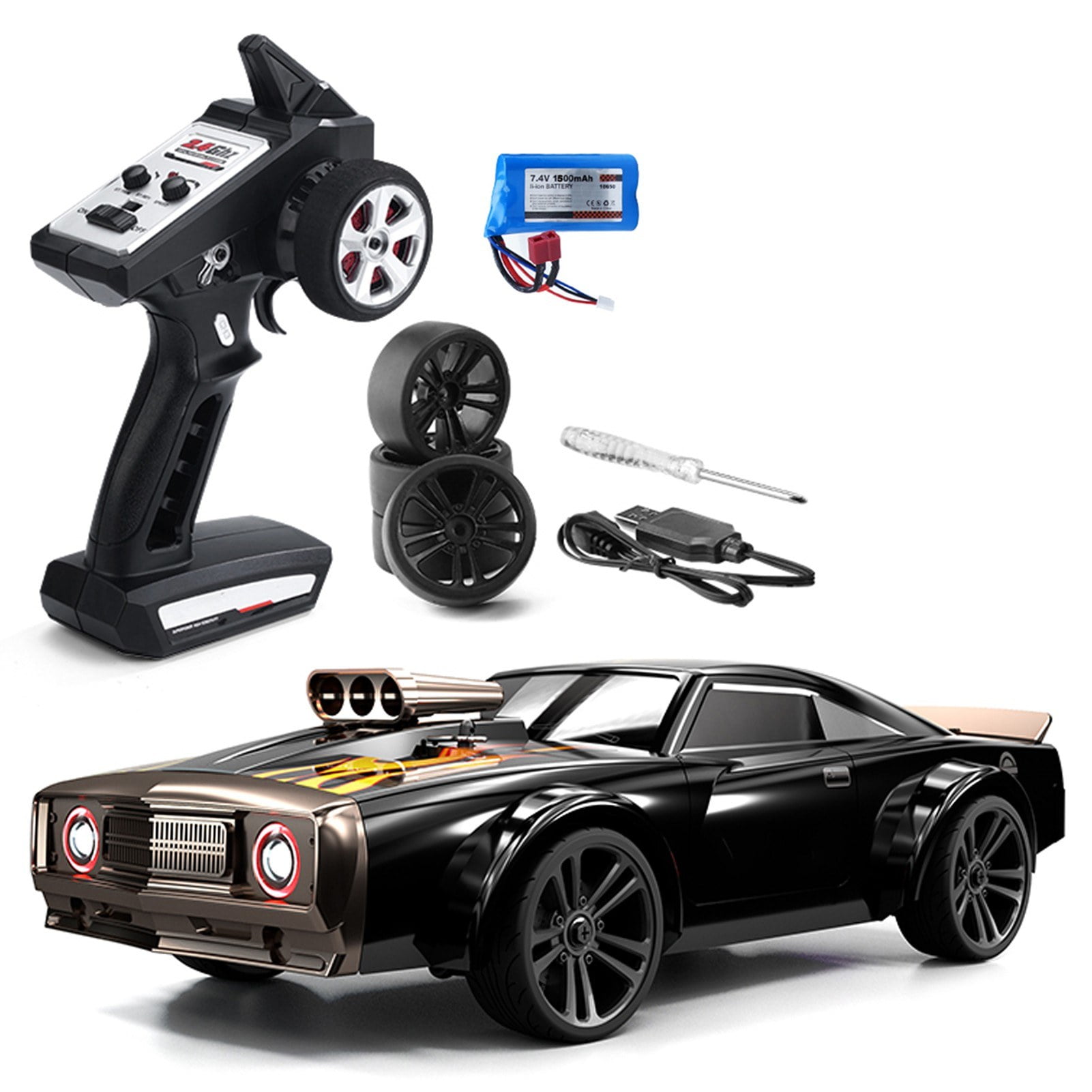 1/16 2.4GHz 4WD Remote Control Car 35km/h with Angel Eye Headlights