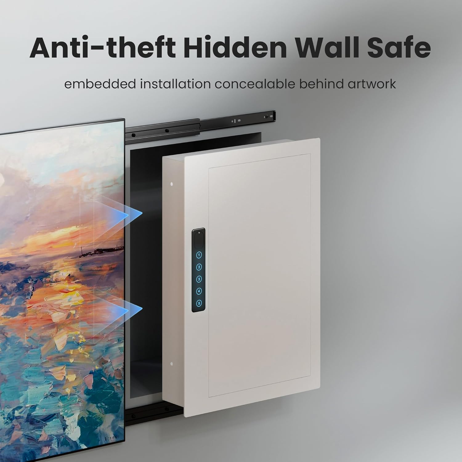 Quick Access Hidden Wall Safe with Removable Pegboard & Adjustable Shelves – Flat Recessed Security Cabinet Fits Between 16" Wall Studs for Home or Office Use
