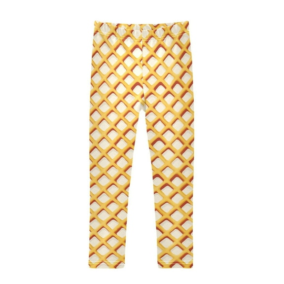 joogoo Girls' Leggings Lattice Checkered Yellow Yoga Pants 6T