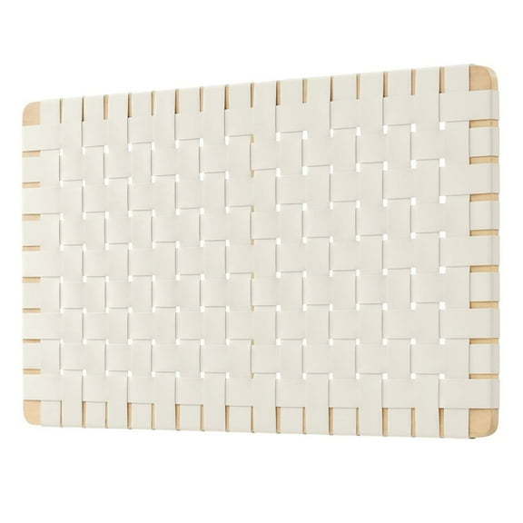 Headboard, Twin Size, Natural Beige, Vegan Leather, Bedroom, Modern Contemporary HB36744