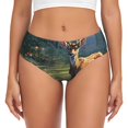 thumbnail image 1 of Balery Peaceful Deer Lily Pond Ropa Interior de Algodón para Mujer con Dibujo – Braguitas Cómodas y Elásticas, Estilo Clásico-3X-Large, 1 of 6