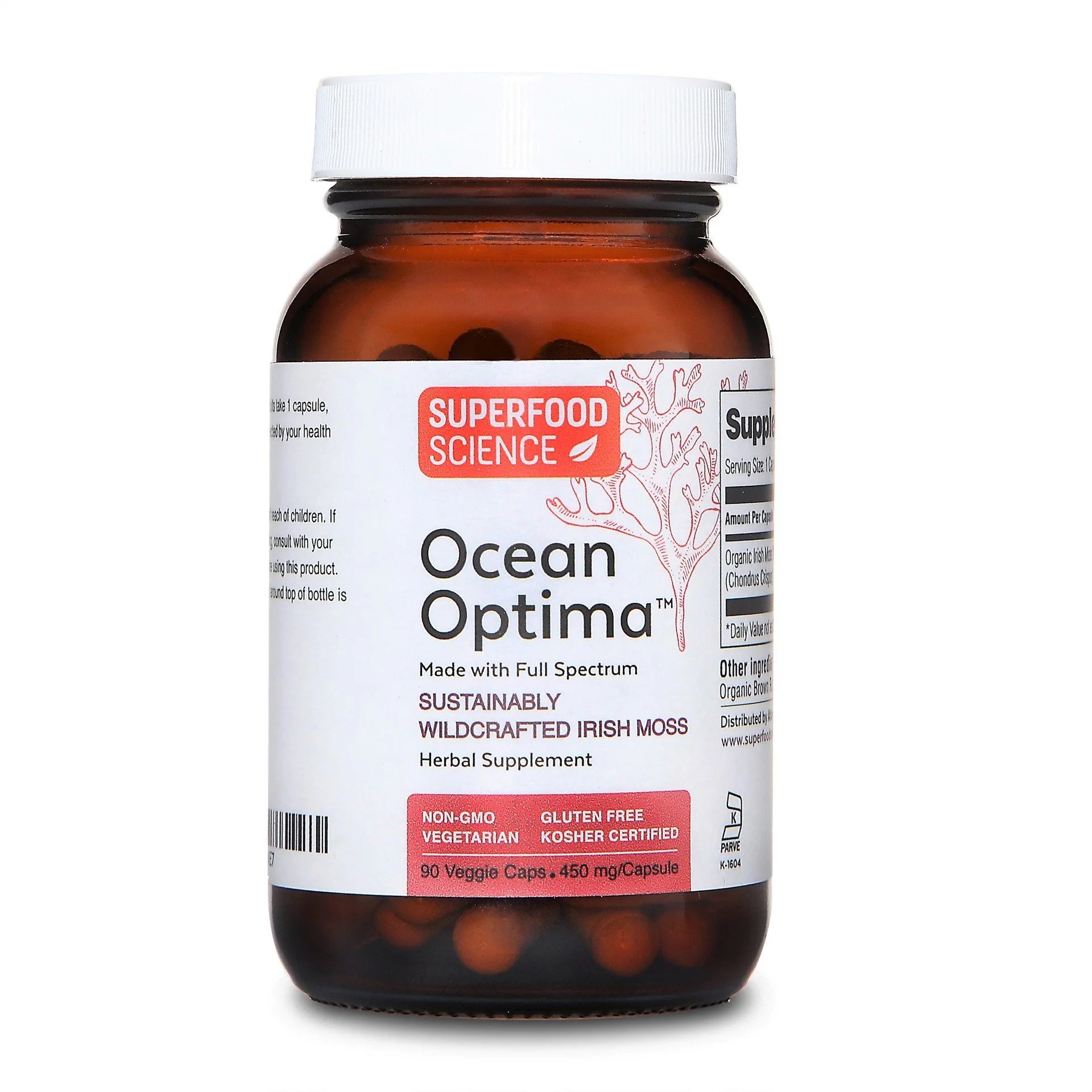 Superfood Science Organic Irish Sea Moss Supplement, 90 Capsules, 450 mg