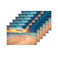 thumbnail image 4 of MKHERT Tropical Beach Sunset and Clear Turquoise Ocean Placemats Table Mats for Dining Room Kitchen Table Decoration 12x18 inch,Set of 6, 4 of 4