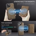 thumbnail image 3 of AutSpace Funda para Apple iPhone 13, Bloqueo RFID, Cuero PU, Compatible con MagSafe, Billetera Desmontable 2 en 1 con Tarjetero, Soporte, Cubierta Protectora Magnética, Marrón, para iPhone 13, 3 of 8