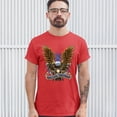 thumbnail image 3 of Tee Hunt Rolling Thunder T-Shirt Biker Born to Be Wild Bald Eagle Outlaw Men's Tee, Red, Large, 3 of 5