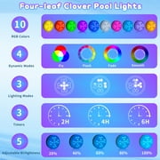Pool Lights, 4 Pack 10 Colors Rechargeable Submersible LED Lights with Remote & 6 Modes, Dimmable Swimming Pool Light IP68 Waterproof, LED Underwater Light for Pond Fountain Hot Tub Pool Party