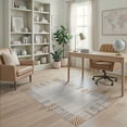 thumbnail image 2 of ODIKA Neutral Boho Abstract Lattice Stripe Border Transitional Ivory for Dorm Room, Small Living Apartment, Stain Resistant Low Profile, 2 of 7