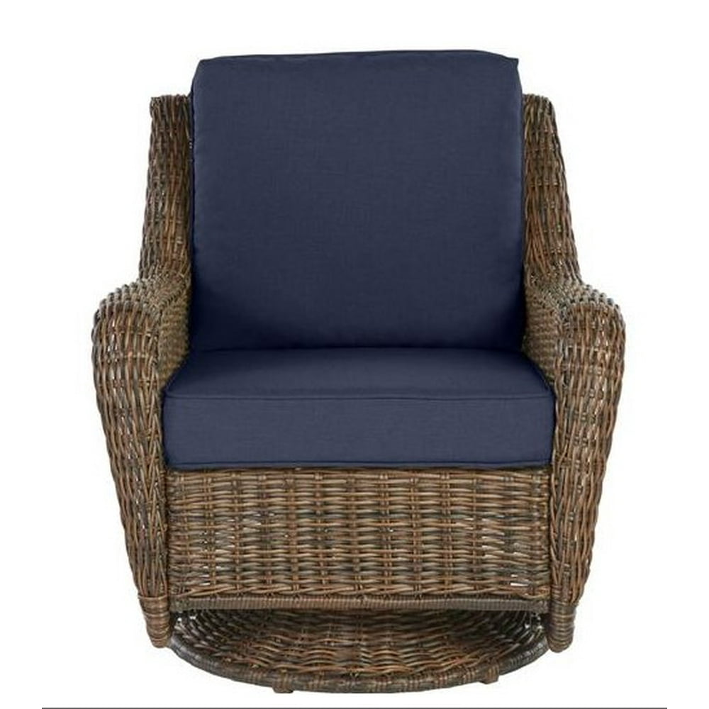Cambridge Brown Wicker Outdoor Patio Swivel Rocking Chair with Standard
