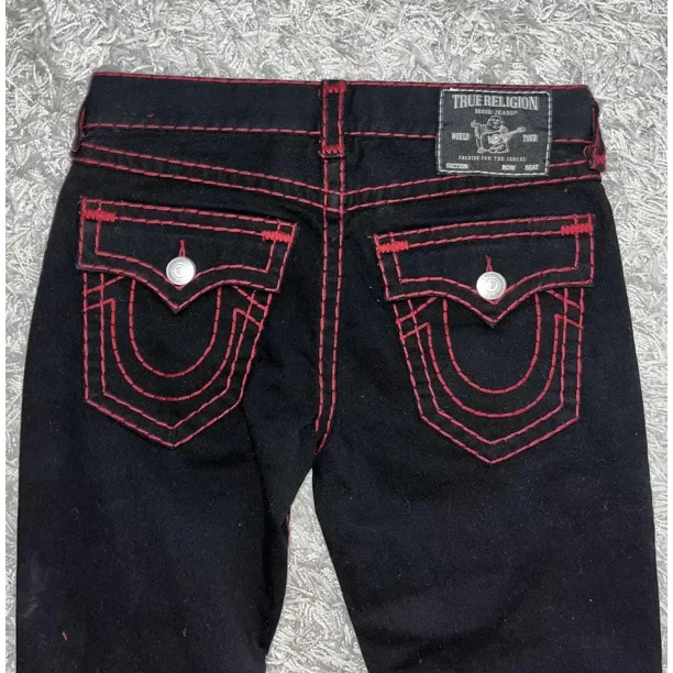 90s True Religion Straight-leg Jeans Men Y2K Street Popular Retro