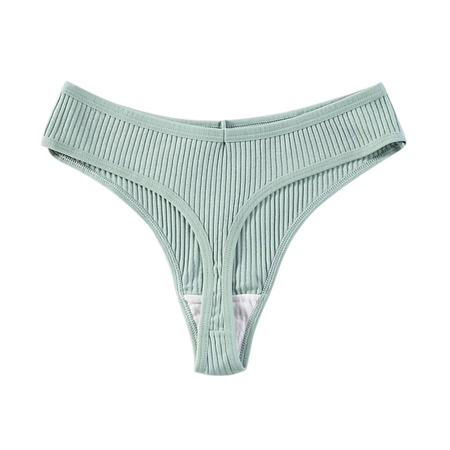 WZXFASHION String en Coton Style Sportif Aguichant Mode Culottes pour Femmes sous-Vêtements Vert m