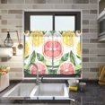 thumbnail image 4 of Yayeee Kitchen Curtains Tier Pair Light Filtering 27"x24" Rod Pocket Short Cafe Window Panel, Candy Grapefruit, 4 of 7
