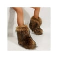 thumbnail image 6 of Women's Faux fur Boot Furry Fluffy Short Snow Boot Mid-Calf Boots Warm Comfortable Outdoor Flat Shoes, 6 of 7