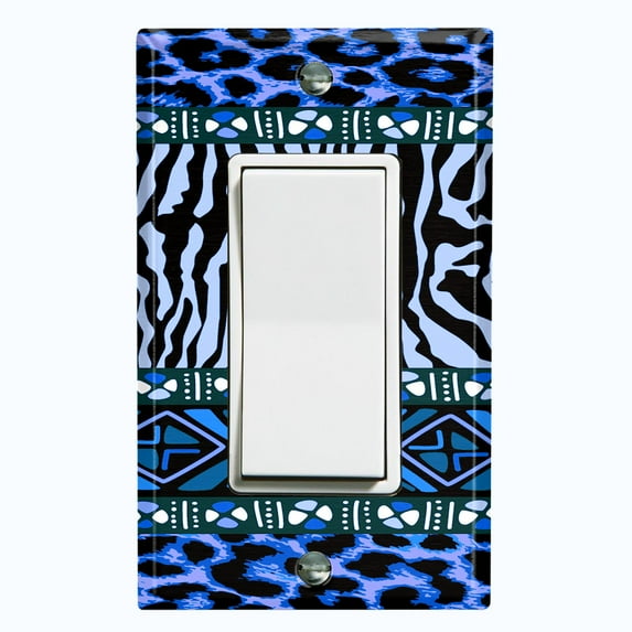 Metal Light Switch Plate Cover African Safari Animal Print Tribal Art Pattern SFR044