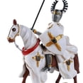 thumbnail image 2 of Crusader Knight Flag Bearer Calvary On Horseback Defending Crusader Kingdoms Figurine, 2 of 2