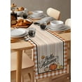 thumbnail image 3 of Table Runners 90 Inches Long Dress Scarves, Fall Pumpkins Farmhouse Coffee/Dining/Kitchen Table Runner for Living Room, Thanksgiving Maple Orange Plaid Farm Wood 13x90 Inch, 3 of 7