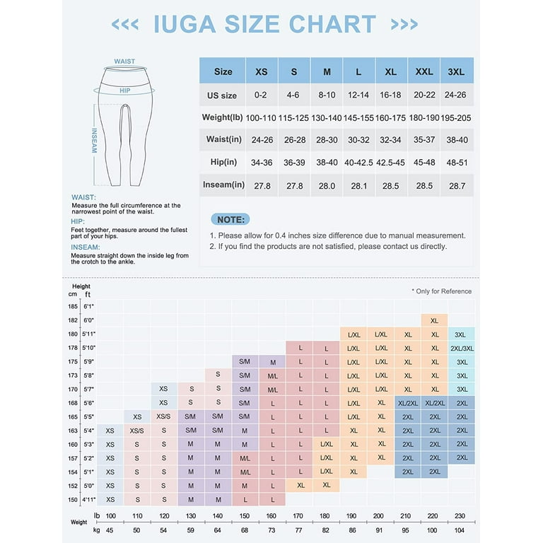 IUGA High Waist Yoga Pants with Pockets, Tummy Control, Workout