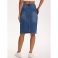 thumbnail image 4 of DARING DIVA Women's Slit Stretch Below Knee Length Denim Skirts Small Blue, 4 of 7