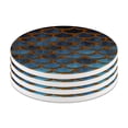 thumbnail image 3 of CARIBOU Round Ceramic Stone Coaster for Drinks Set of 4pcs, Mermaid Scales Watercolor, 3 of 6