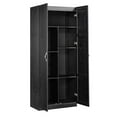 thumbnail image 2 of Maklaine Traditional Engineered Wood Storage Cabinet in Black Finish, 2 of 12