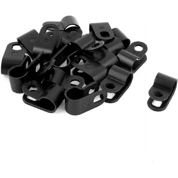 20Pcs 6.35mm / 0.25" R Shape Nylon Cable Clamp for Cable, Wire, Tubing(20Pcs 6.35mm / 0.25' 'Morsetto per cavo in nylon con forma a R per cavi, fili, tubi