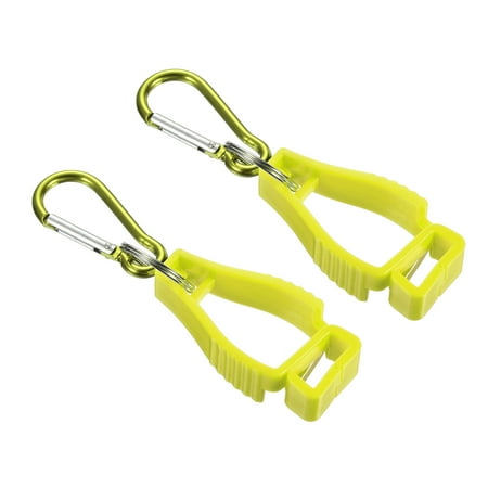 Uxcell Glove Keeper Gloves Grabber Clips Holder Hanger for Helmets Yellow 2 Pack