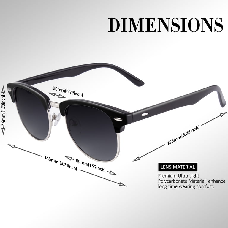 Linvo Polarized Semi-Rimless Sunglasses, UV400 Protection photo 5