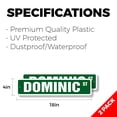 thumbnail image 2 of DOMINIC Classic Street Sign (2 Pack) Childrens Name Room Sign Road Sign | 4" X 18" Plastic Address Sign, 2 of 5