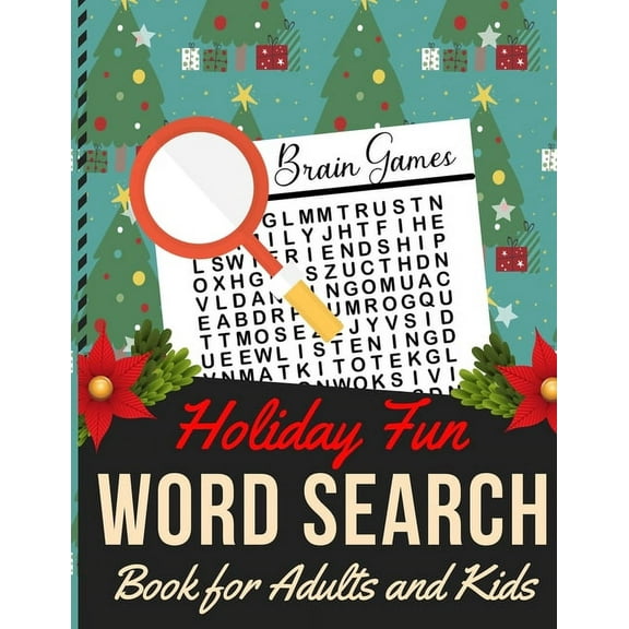 Holiday Fun Word Search Book for Adults and Kids: Holiday themed word search puzzle book Puzzle Gift for Word Puzzle Lov, (Paperback)